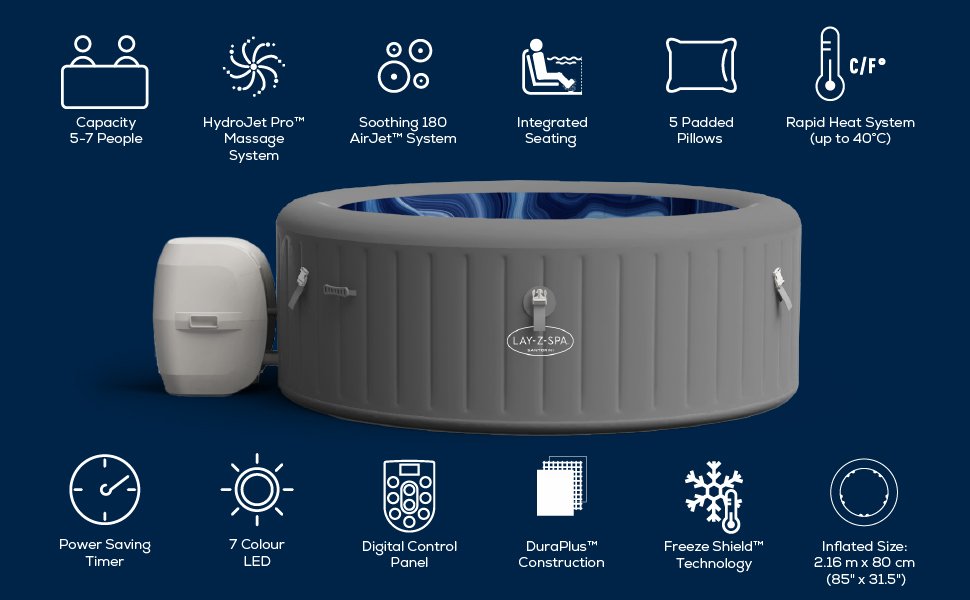 Santorini HydroJet Hot Tub | SaluSpa Canada | Bestway Spa