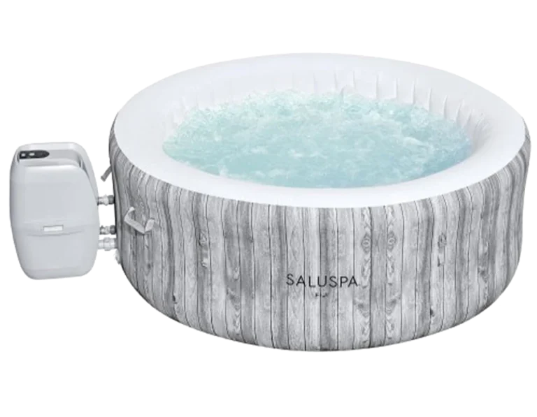 Bestway 2-4 Person SaluSpa Fiji Signature AirJet Inflatable Hot Tub Spa, 71" x 26" Round Portable Spa with 120 Soothing Jets and Insulated Cover