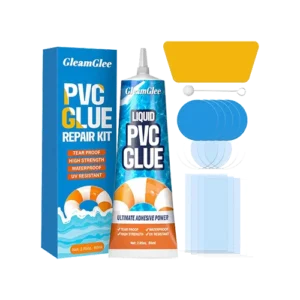 Inflatable Repair Kit – 80ml Waterproof PVC Glue with Patches for Hot Tubs, Pools, Air Mattresses, Boats, Kayaks, Spas & More – Includes Adhesive, Patch Sheets & Applicator