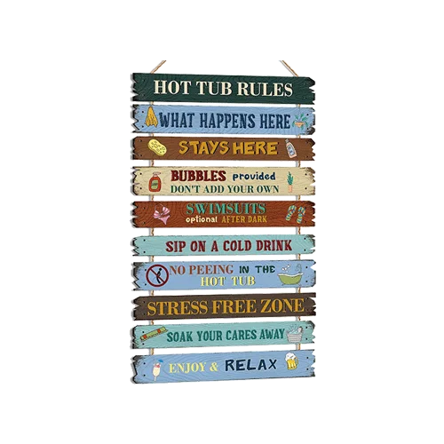 Hot Tub Rules Sign