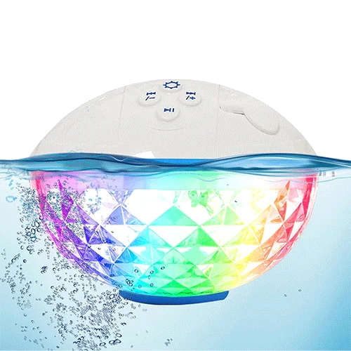 Pool Bluetooth Speakers with LED Lights,IPX7 Waterproof Floating Speaker,Stereo Sound,Built-in Mic,Wireless Shower Speaker for Hot Tub,Kayaking,Outdoor Travel,Picnic (Updated)