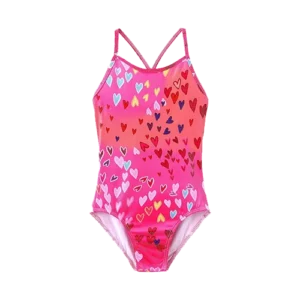 iLover Girls Sparkle One Piece Swimsuits Crossback Swimwear Beach Bathing Suit with Adjustable Strap 4-10 Years